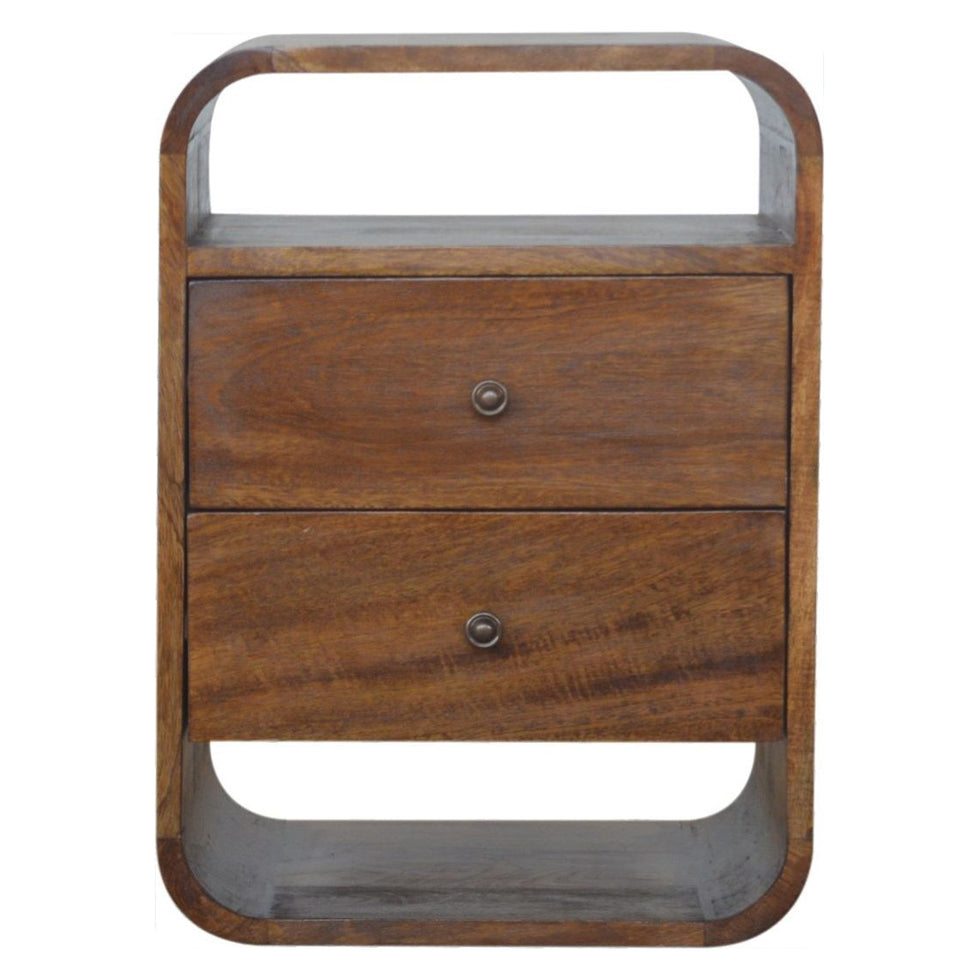 Artisan - Chestnut Curve 2 Drawer Nightstand