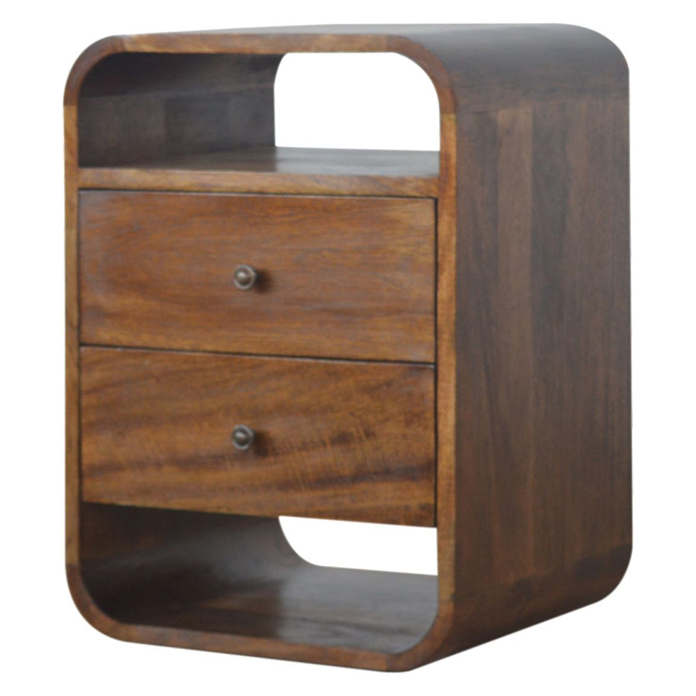 Artisan - Chestnut Curve 2 Drawer Nightstand