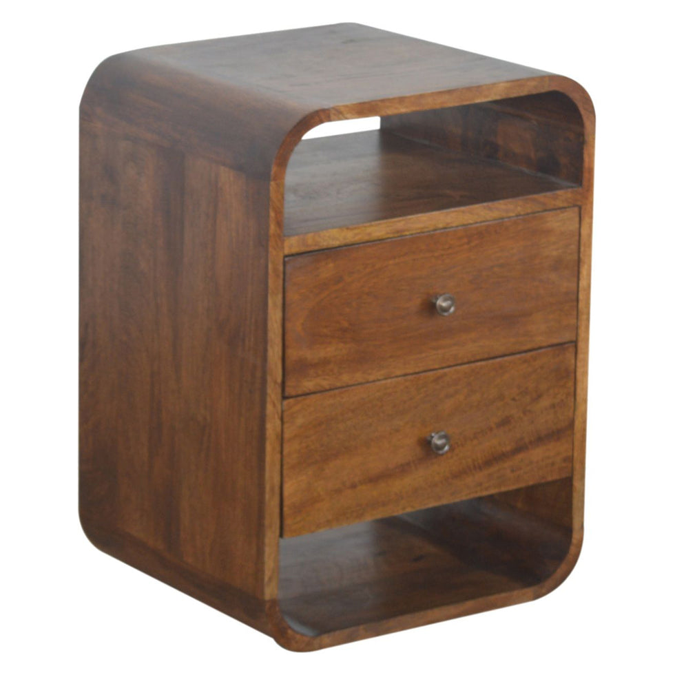Artisan - Chestnut Curve 2 Drawer Nightstand