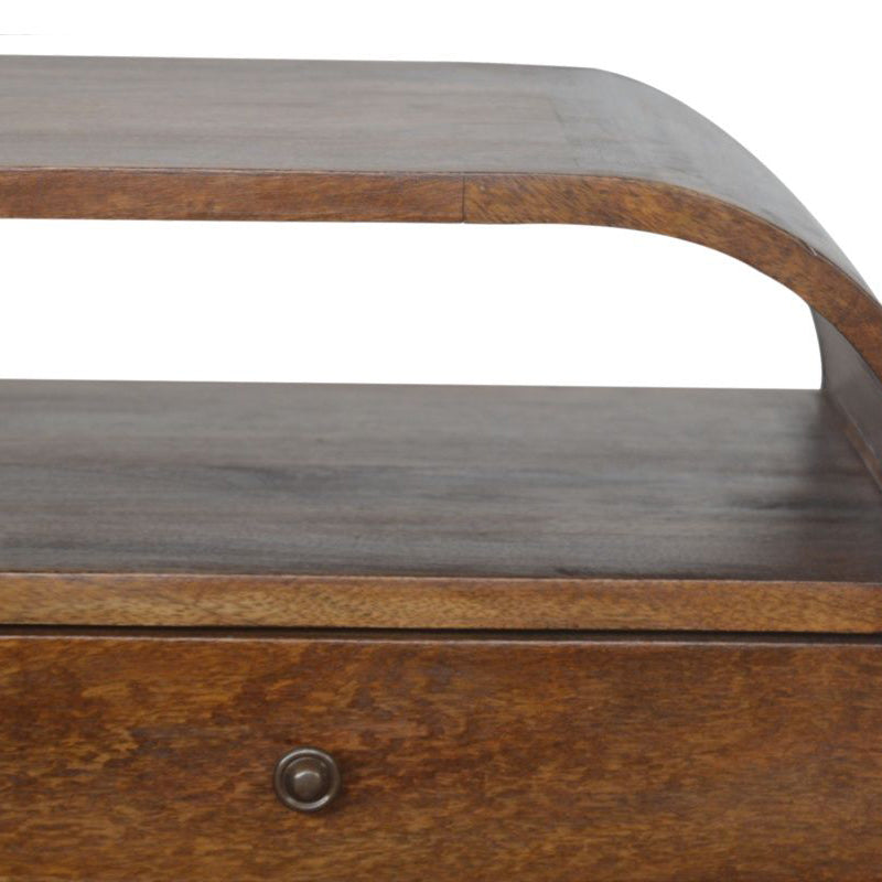 Artisan - Chestnut Curved Edge Media Unit With 2 Drawers