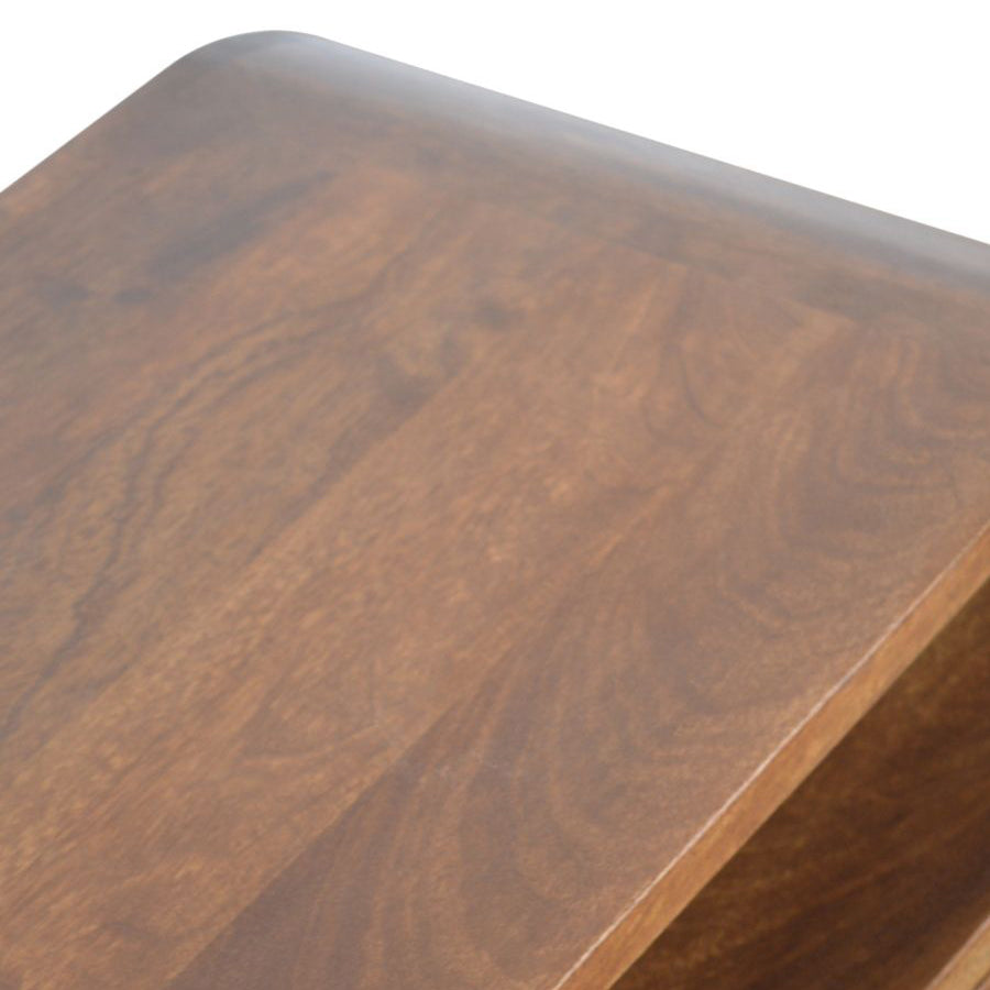 Artisan - Chestnut Curved Edge Media Unit With 2 Drawers