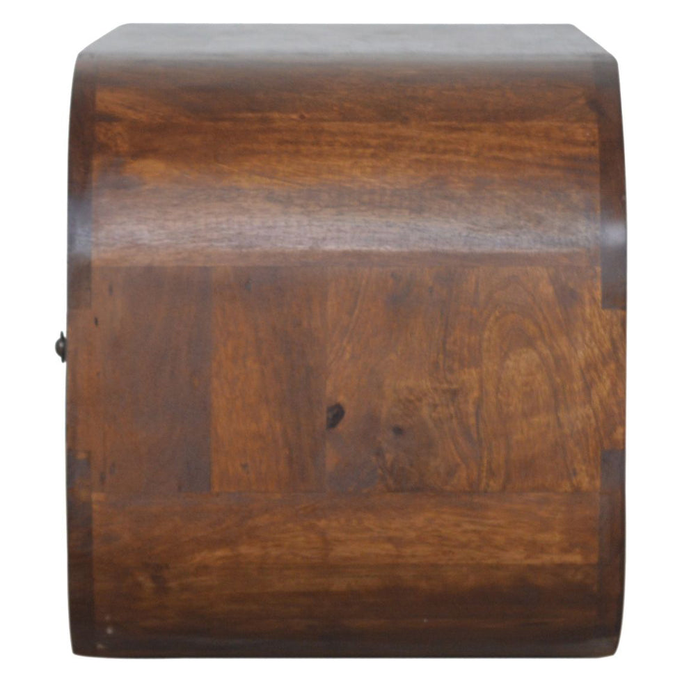 Artisan - Chestnut Curved Edge Media Unit With 2 Drawers
