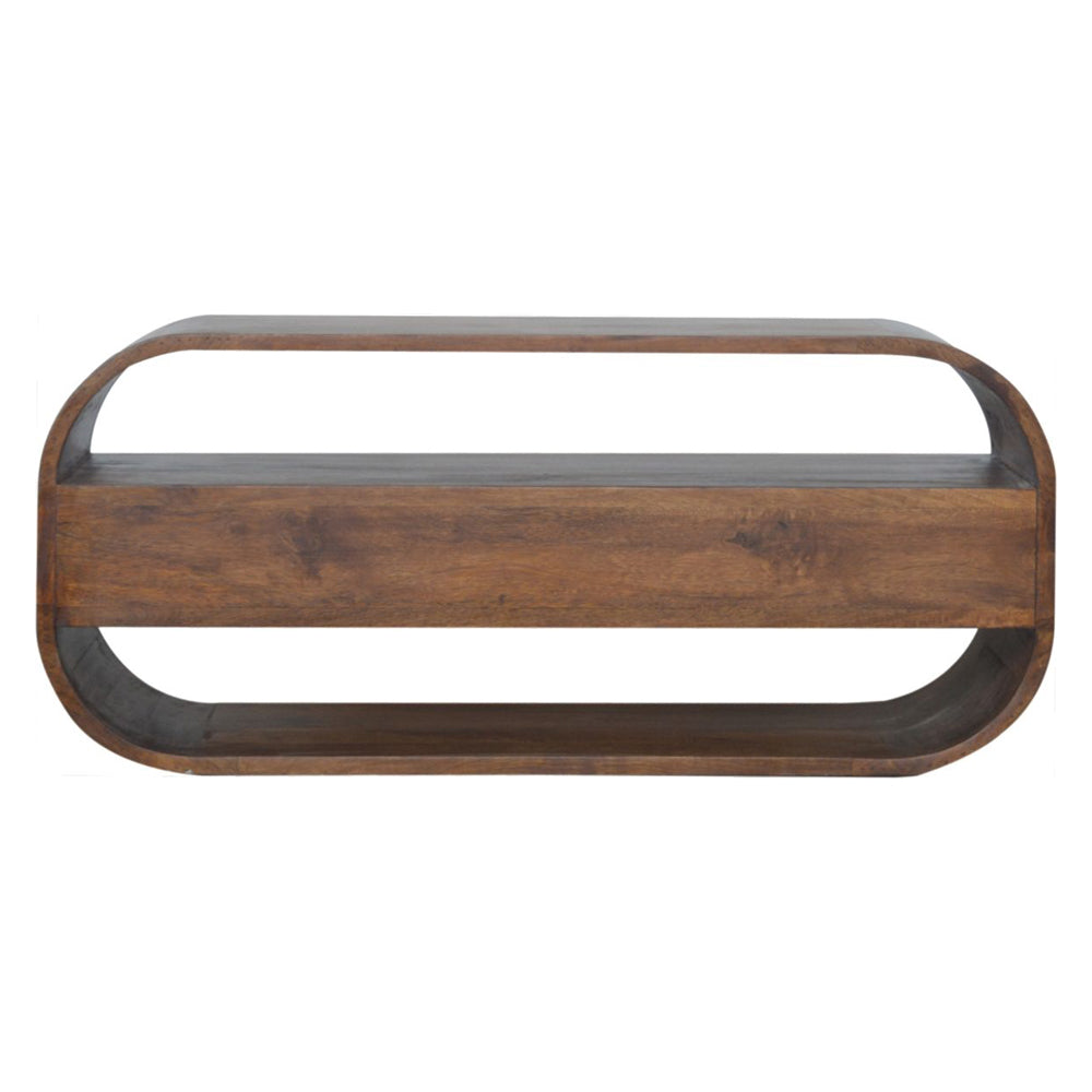 Artisan - Chestnut Curved Edge Media Unit With 2 Drawers