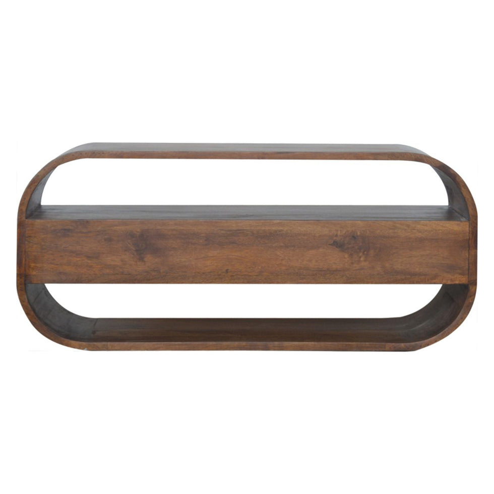 Artisan - Chestnut Curved Edge Media Unit With 2 Drawers
