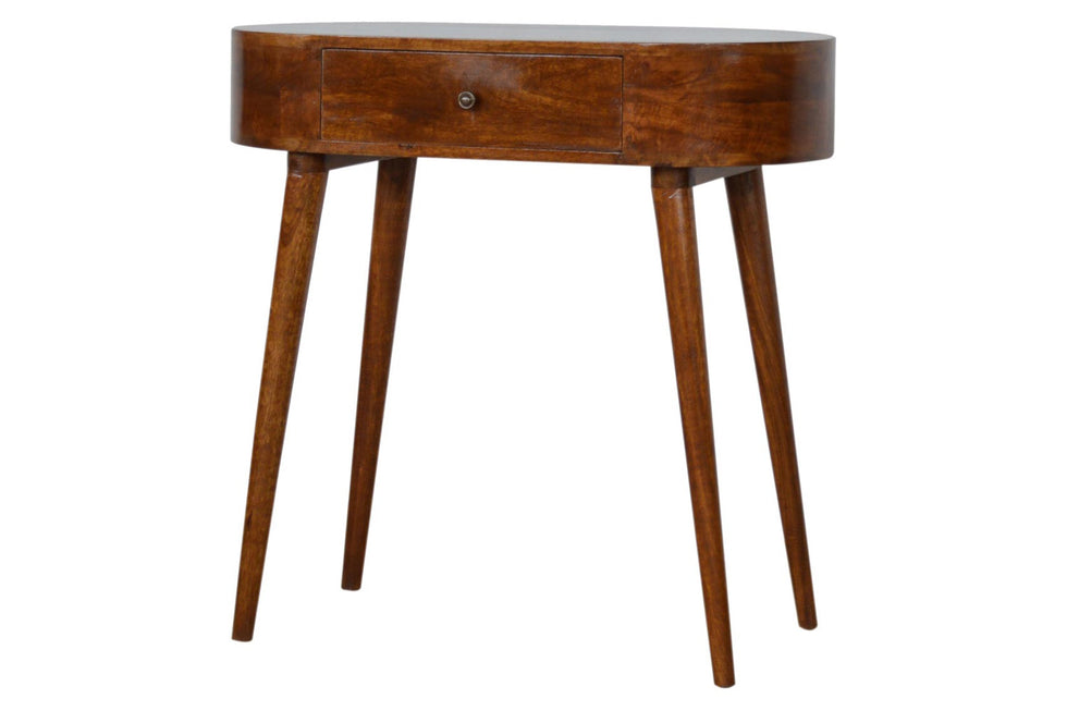 Artisan - Rounded Small Console Table in Chestnut