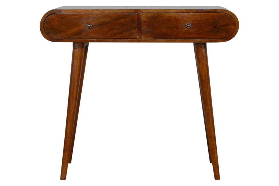 Artisan - Curved Edge Console Table in Chestnut