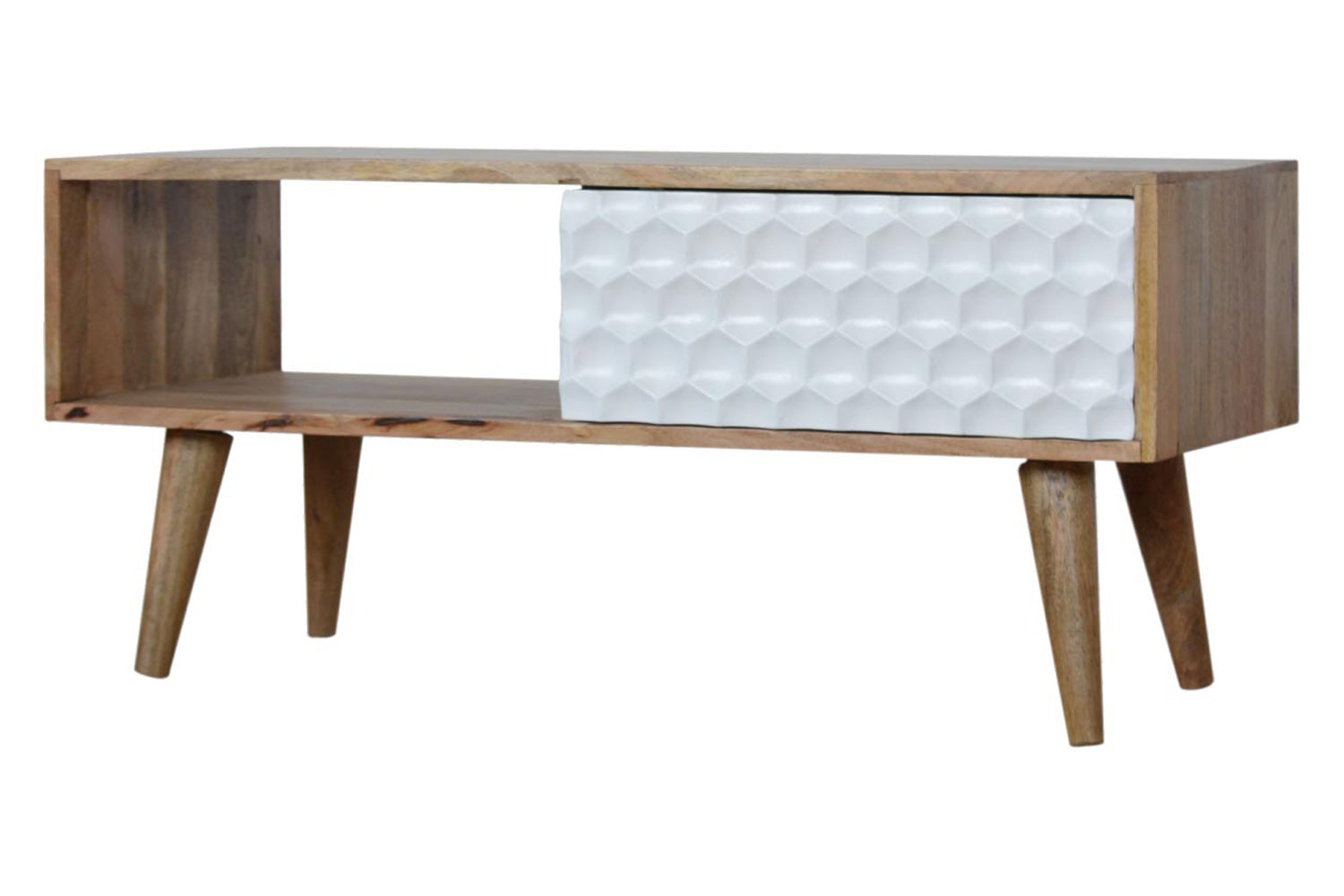 Artisan - Honeycomb Carved Sliding Door Media Unit