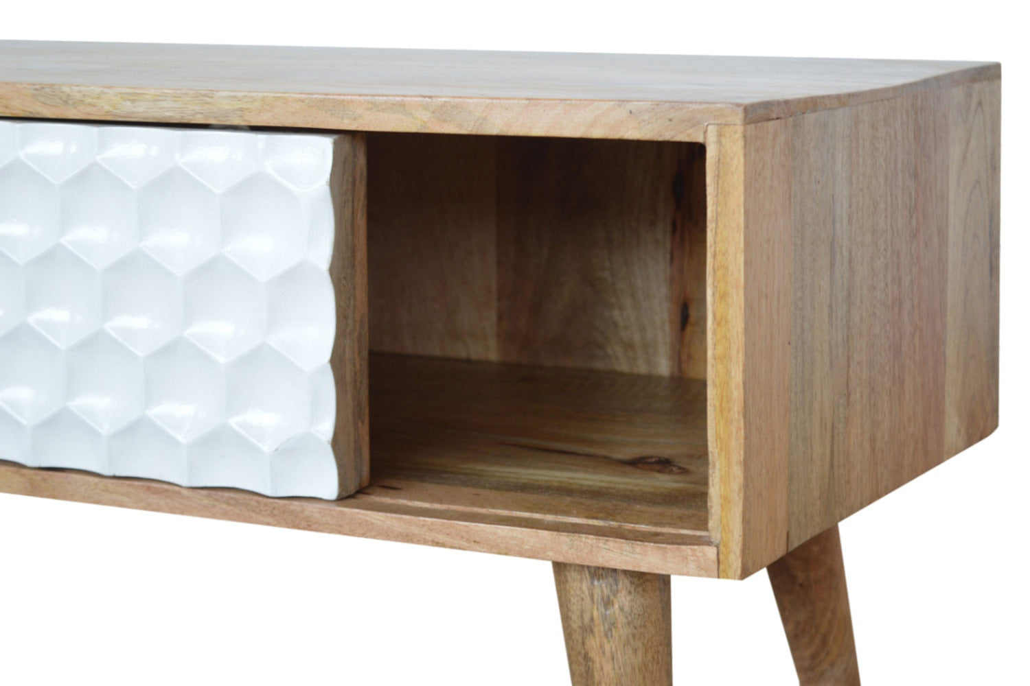 Artisan - Honeycomb Carved Sliding Door Media Unit