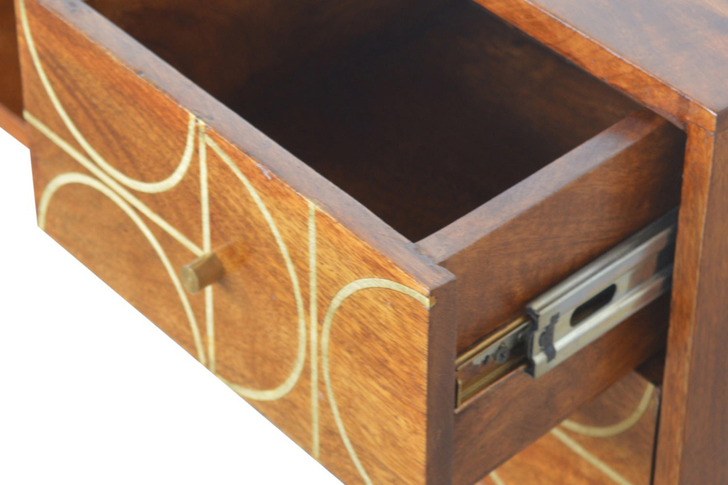 Artisan - Gold Inlay Abstract Media Unit in Chestnut