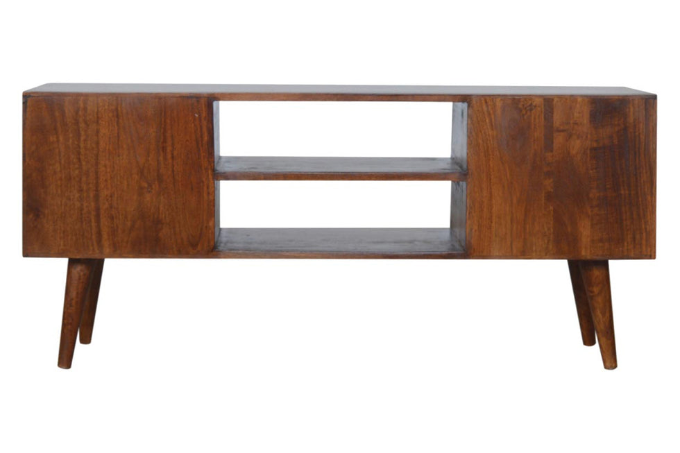Artisan - Gold Inlay Abstract Media Unit in Chestnut