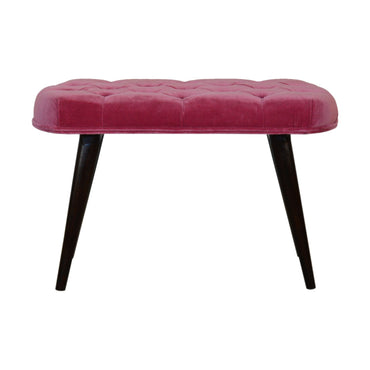 Artisan - Cotton Button Bench in Pink, Velvet