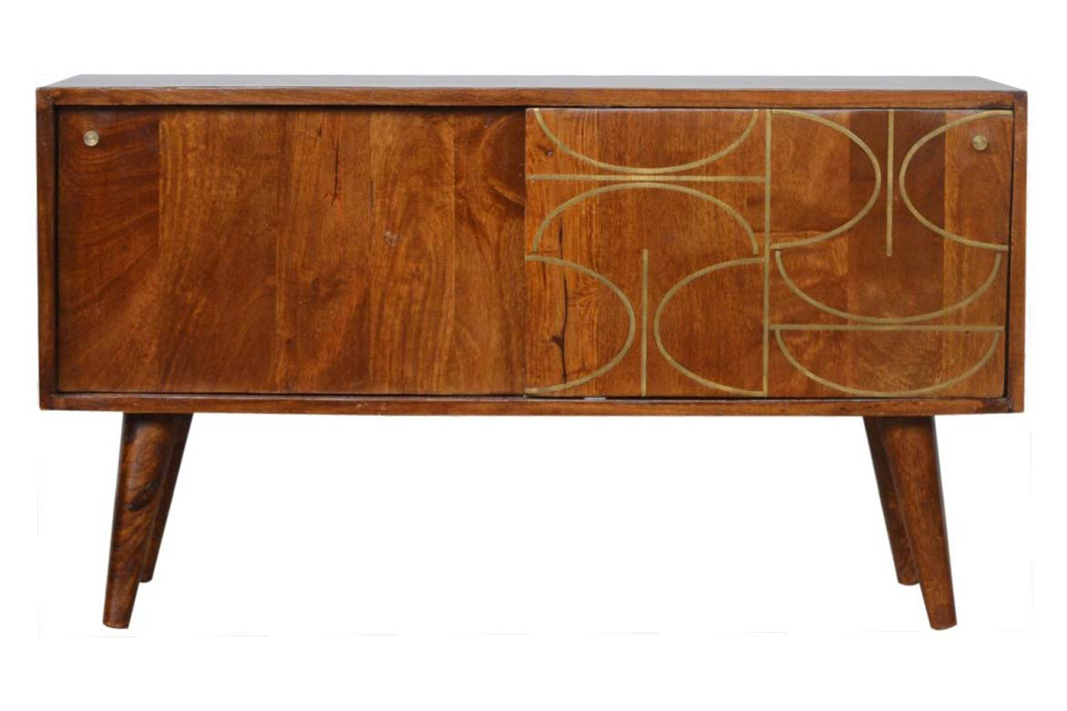 Artisan - Gold Inlay Abstract Sideboard in Chestnut