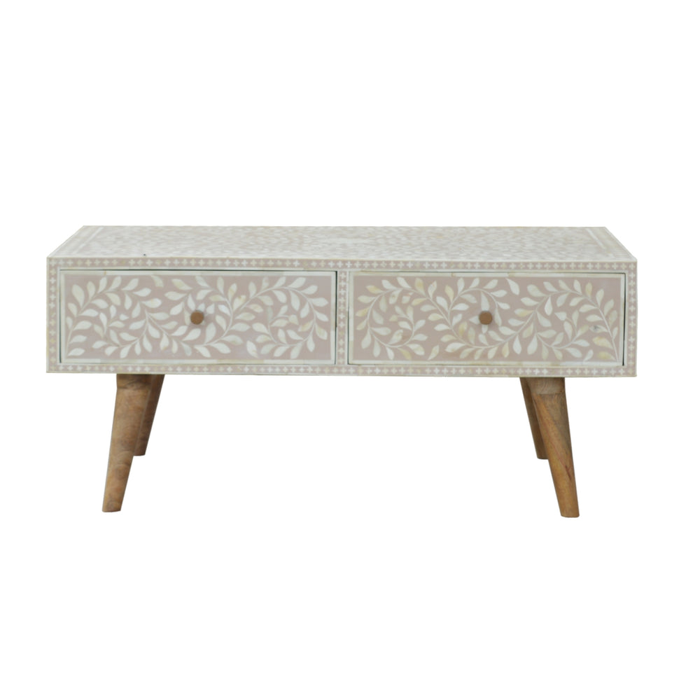 Artisan - Taupe Floral Bone Coffee Table