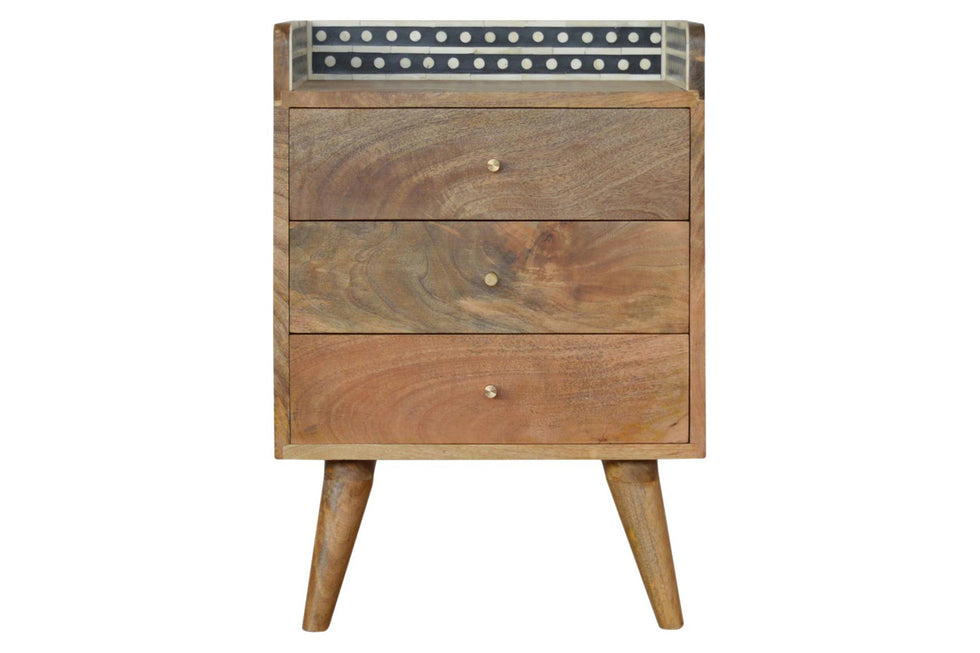 Artisan - Bone Inlay Gallery Back Bedside