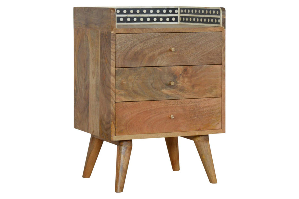 Artisan - Bone Inlay Gallery Back Bedside