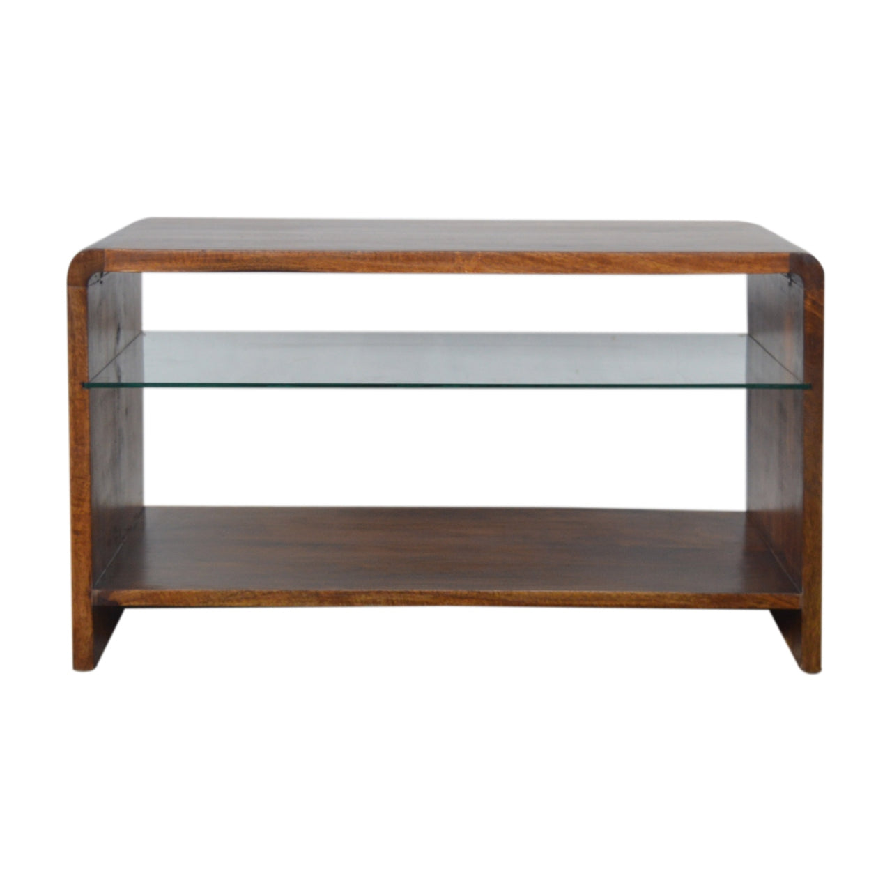 Artisan - Coffee Table with Glass Shelf in Chestnut