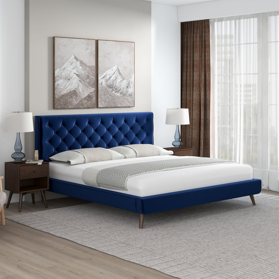 Ashcroft - Dillon Velvet Platform Bed