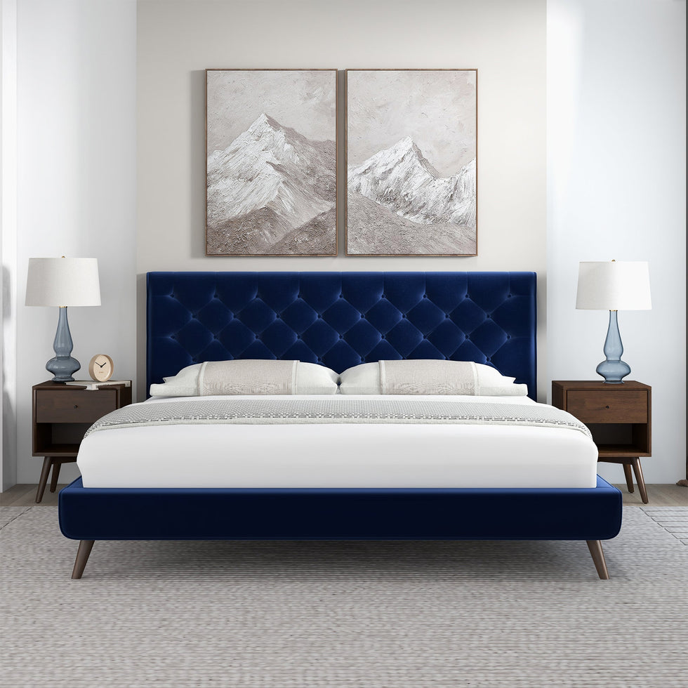 Ashcroft - Dillon Velvet Platform Bed