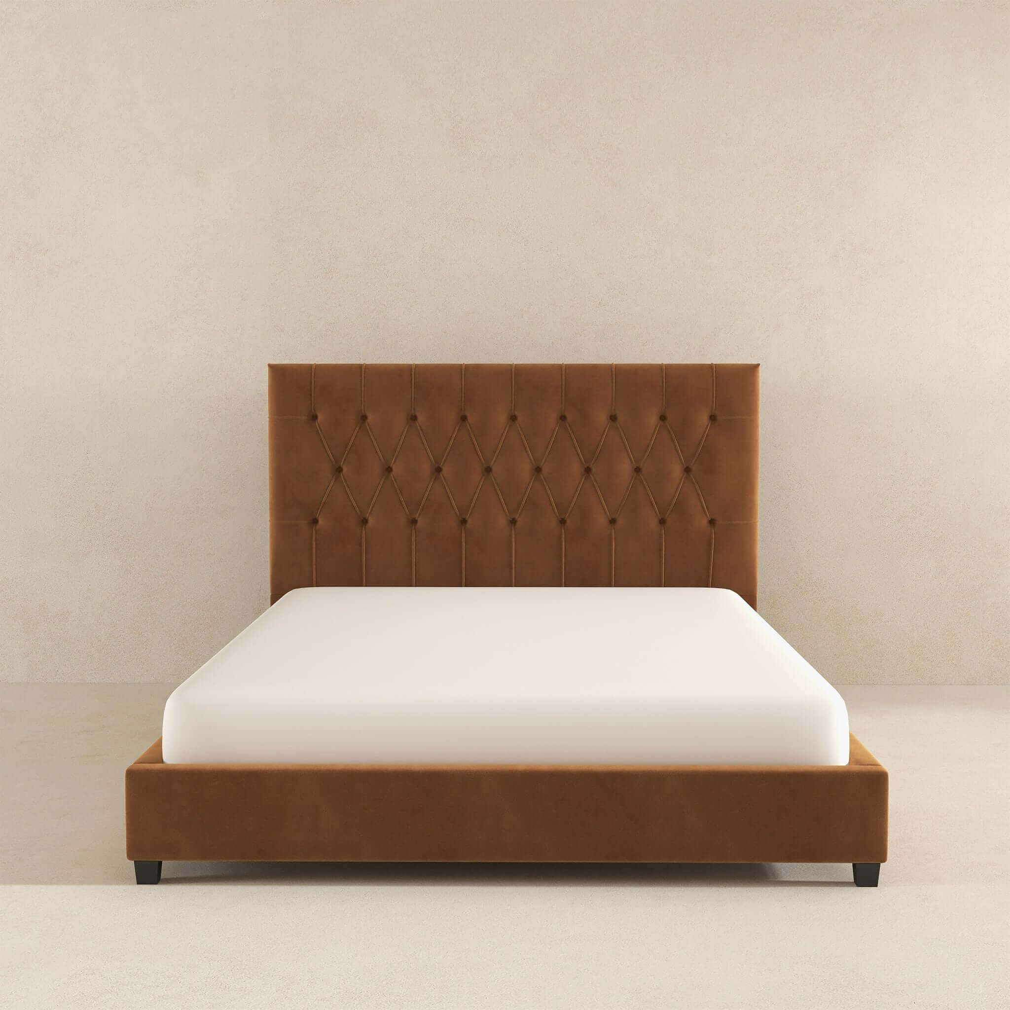 Ashcroft - Donald Mid-Century Modern Velvet Platform Bed