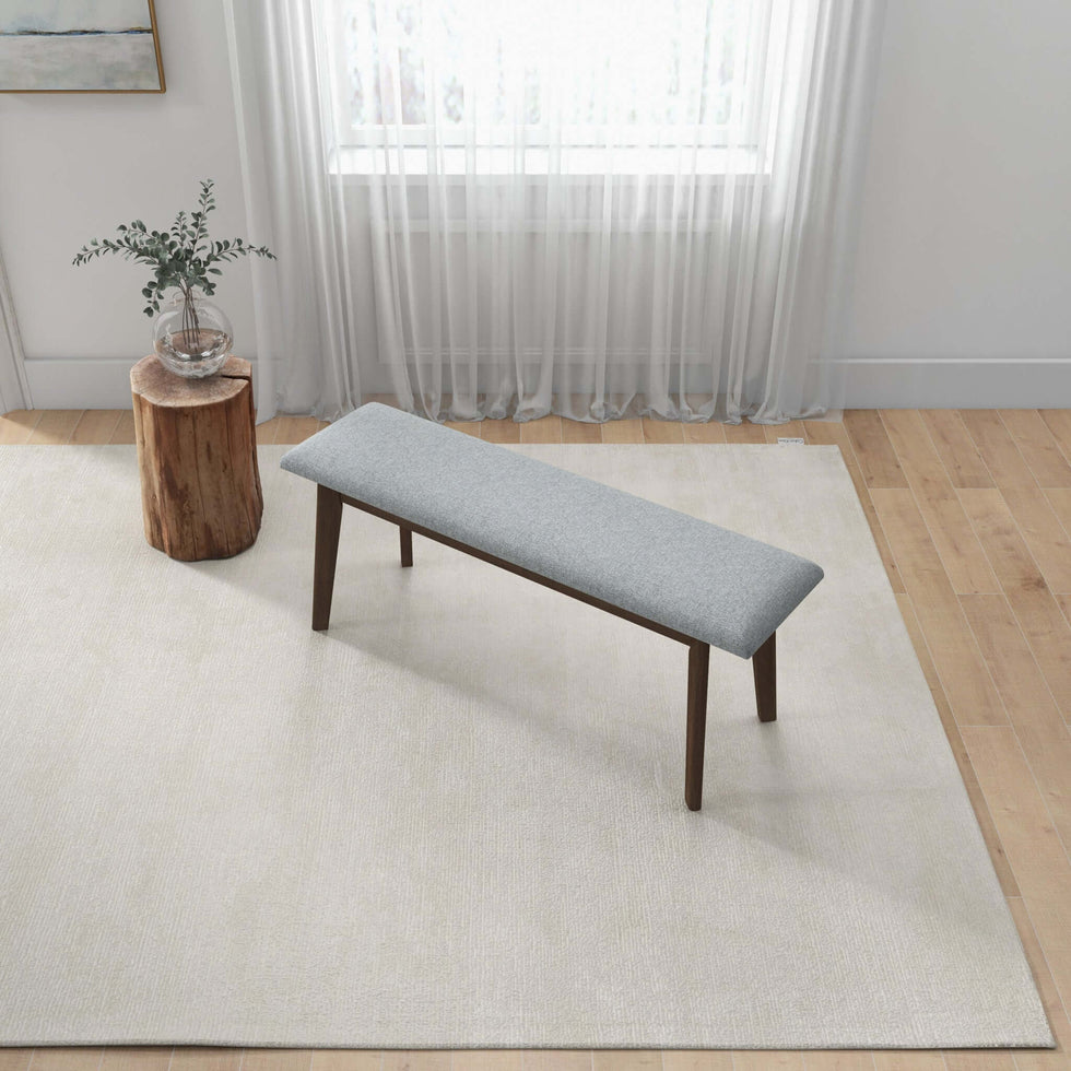 Ashcroft - Carlos Fabric Upholstered Solid Wood Bench