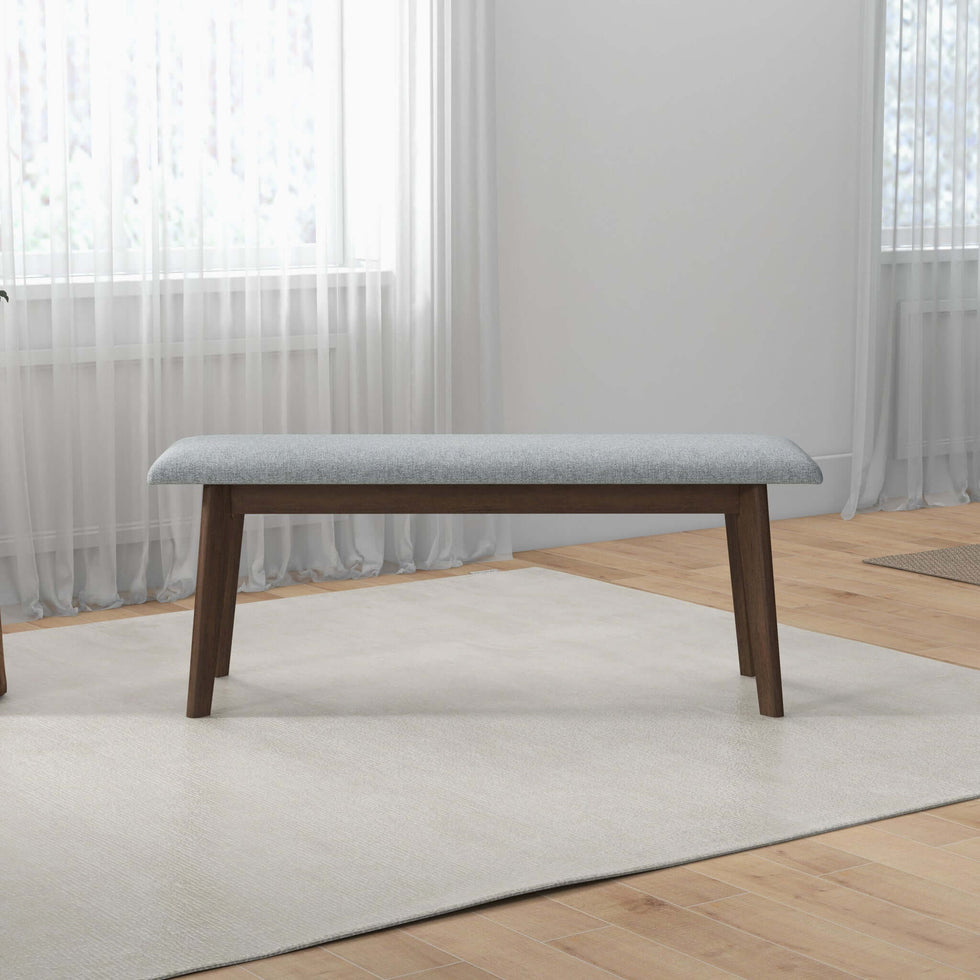 Ashcroft - Carlos Fabric Upholstered Solid Wood Bench