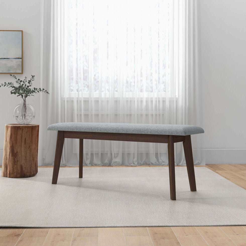 Ashcroft - Carlos Fabric Upholstered Solid Wood Bench