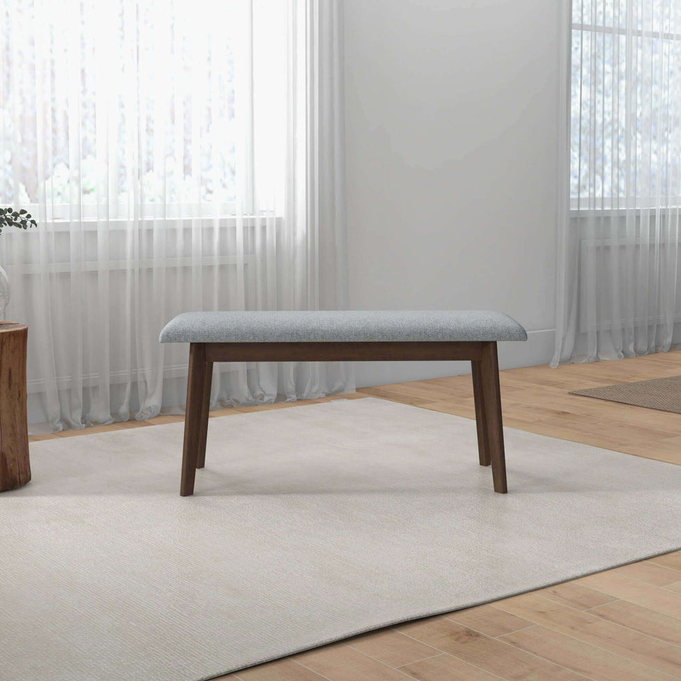 Ashcroft - Carlos Fabric Upholstered Solid Wood Bench
