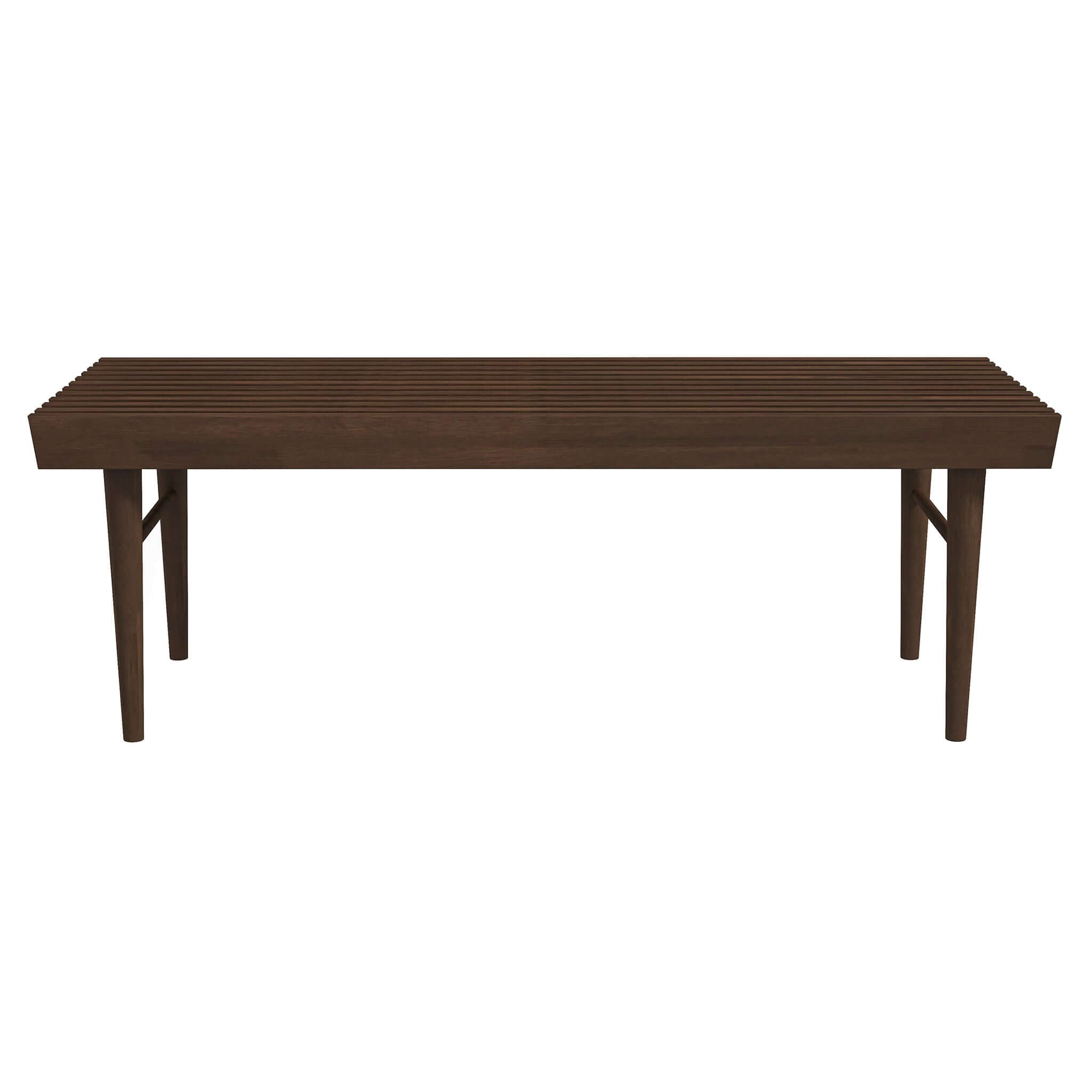 Ashcroft - Mia Mid-Century Modern Solid Wood Bench in Brown
