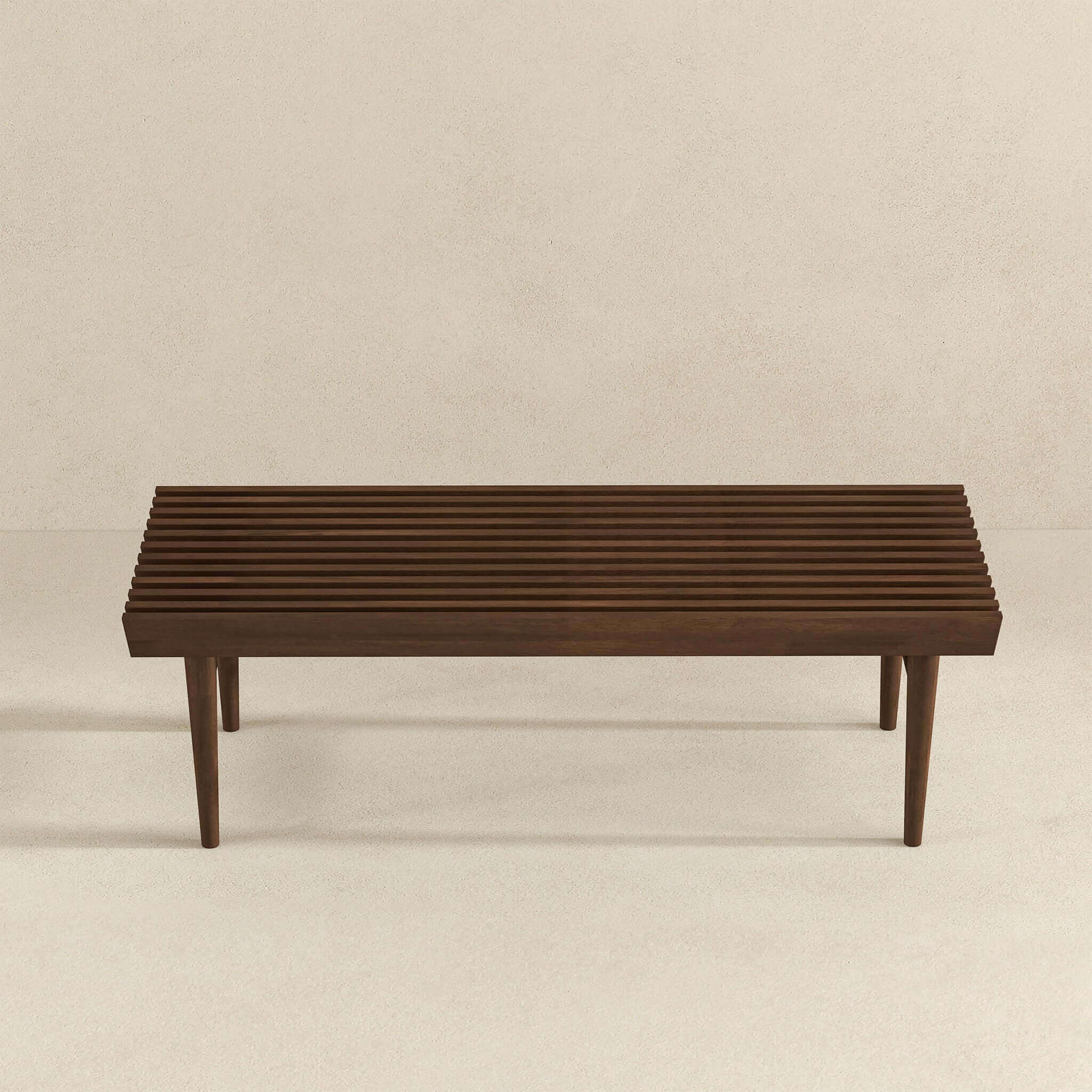 Ashcroft - Mia Mid-Century Modern Solid Wood Bench in Brown