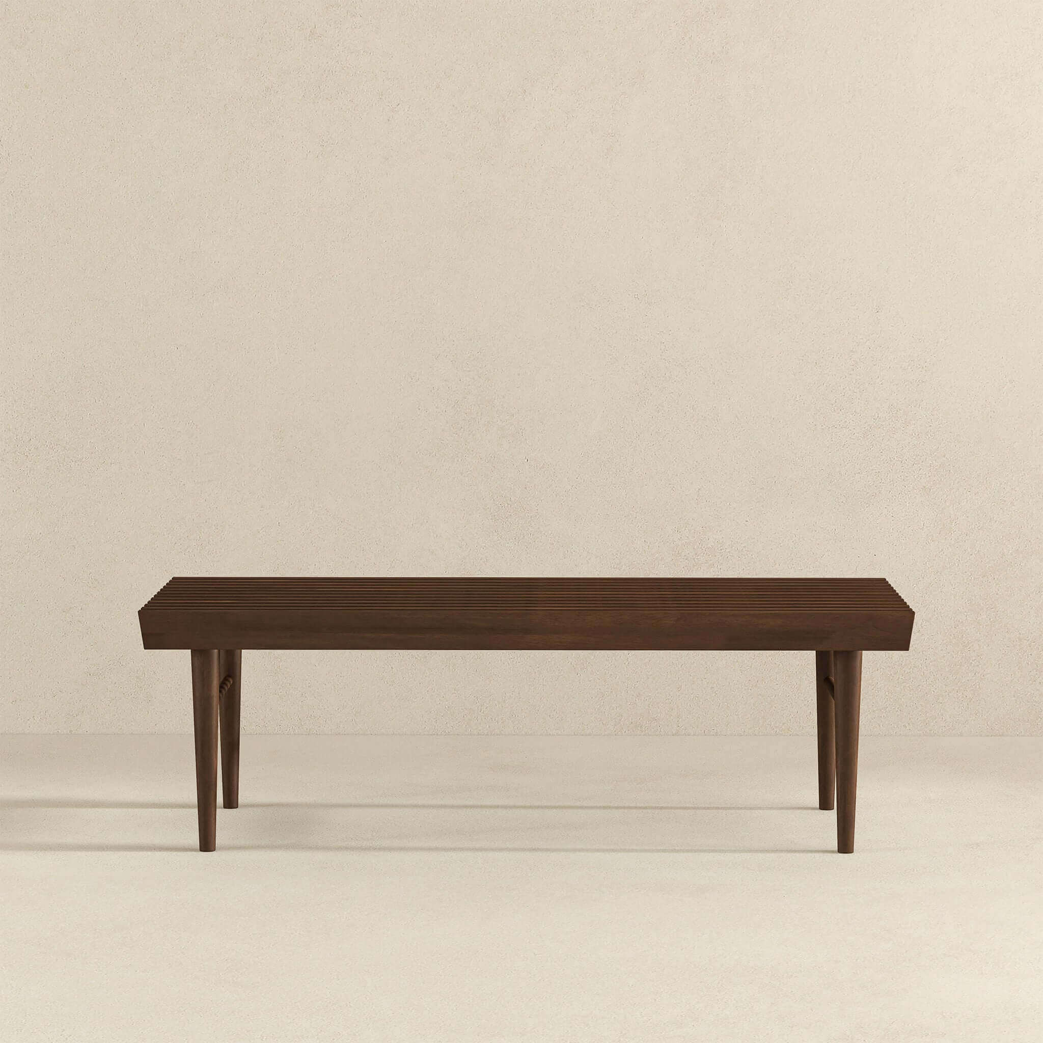 Ashcroft - Mia Mid-Century Modern Solid Wood Bench in Brown