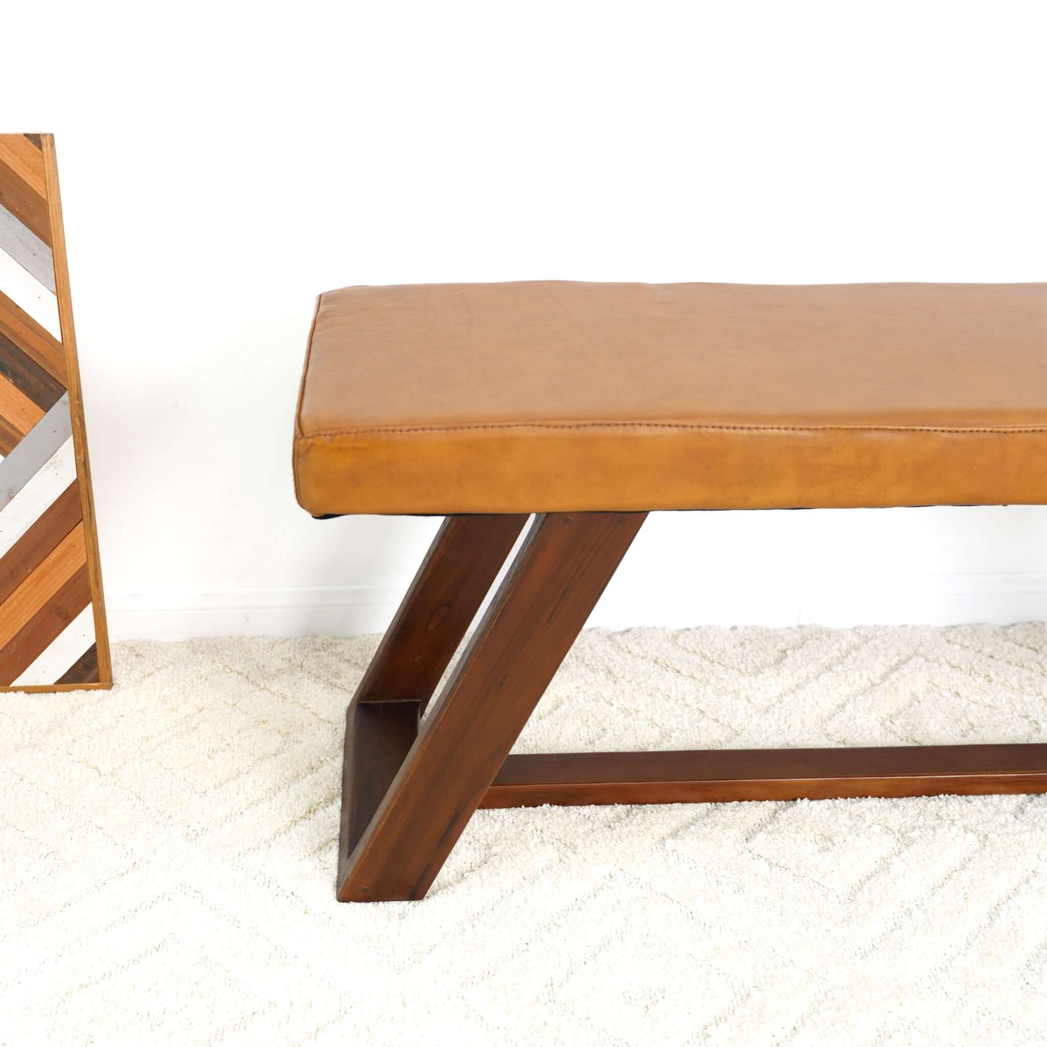 Ashcroft - Marley Genuine Leather Bench in Tan