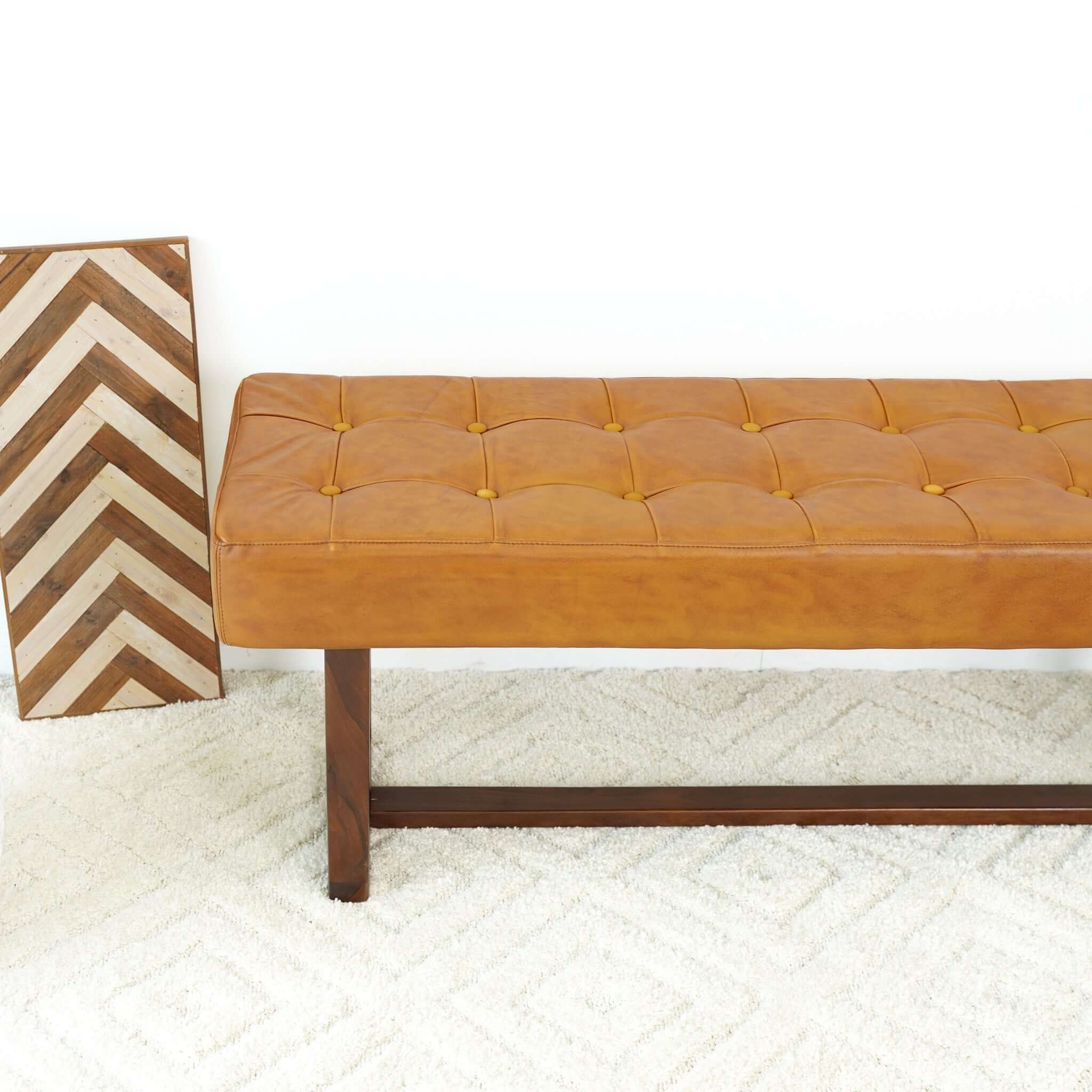 Ashcroft - Cameron Leather Bench in Tan