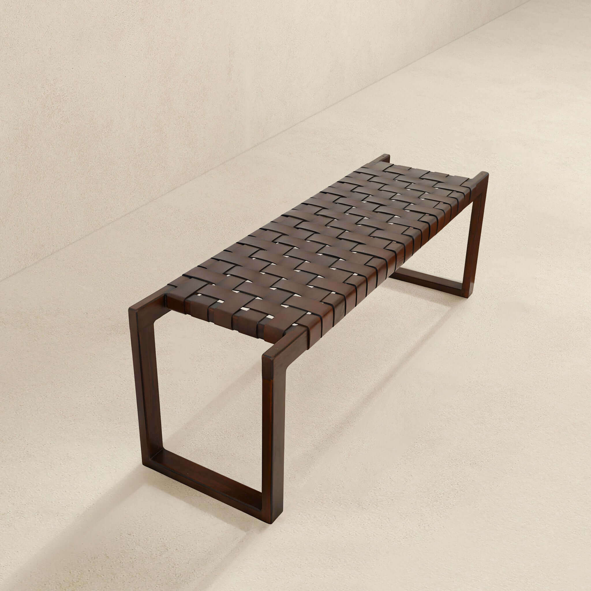 Ashcroft - Christina Leather Bench in Tan