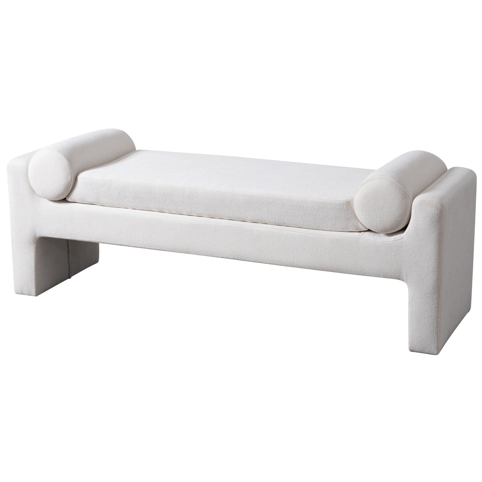 Ashcroft - Camden Bench in White Boucle