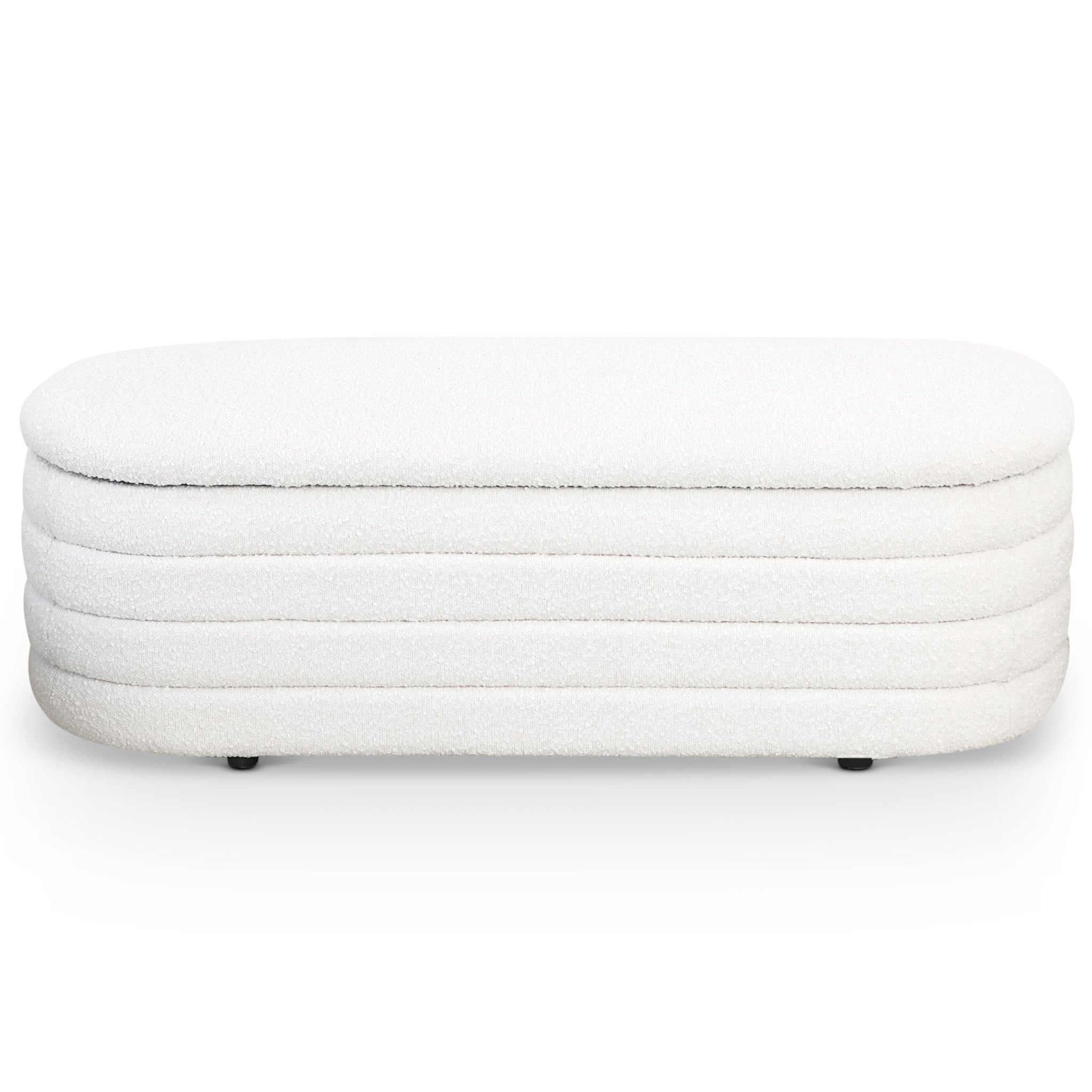 Ashcroft - Cabana White Boucle Bench w/Storage