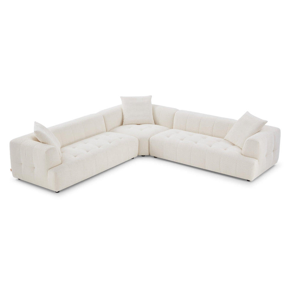 Ashcroft - Kaynes Ivory Boucle Corner Sofa