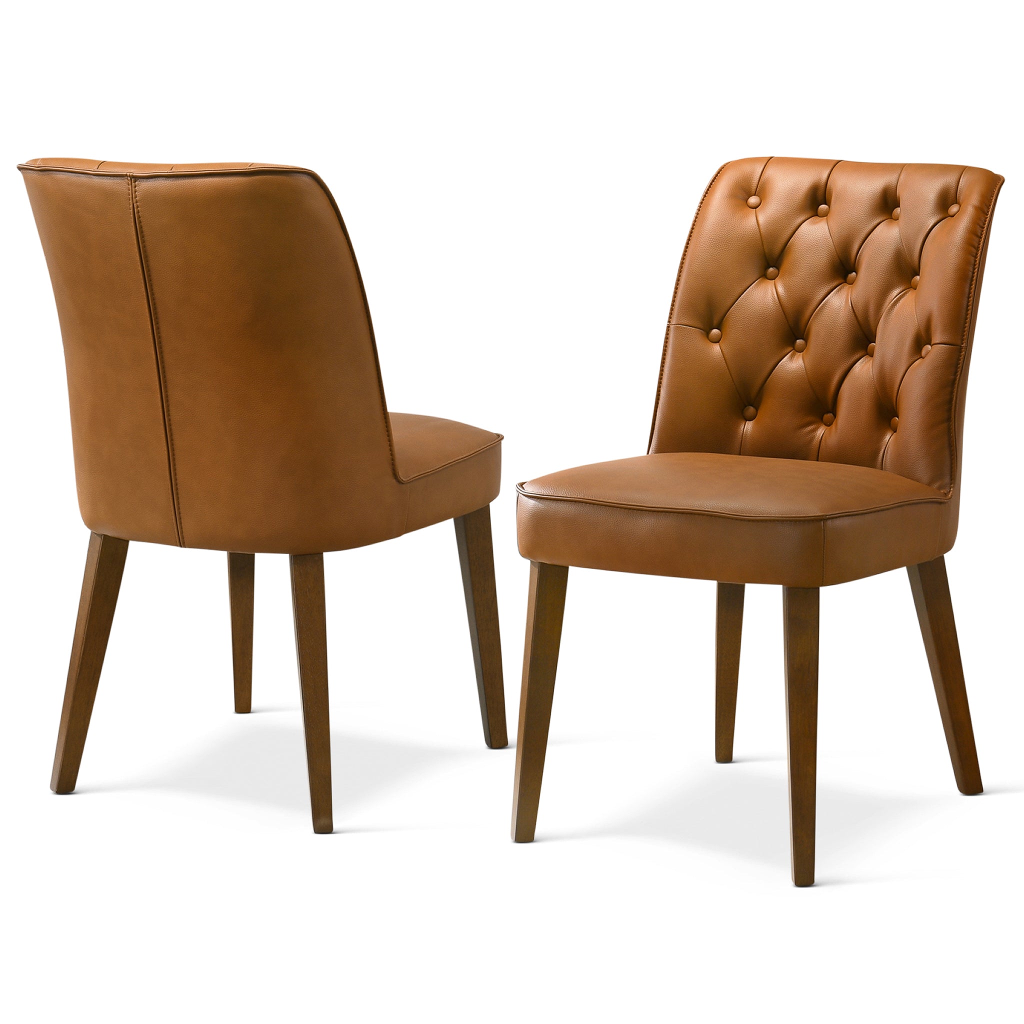 Ashcroft - Belmont Cognac Vegan Leather Dining Chair - Set Of 2