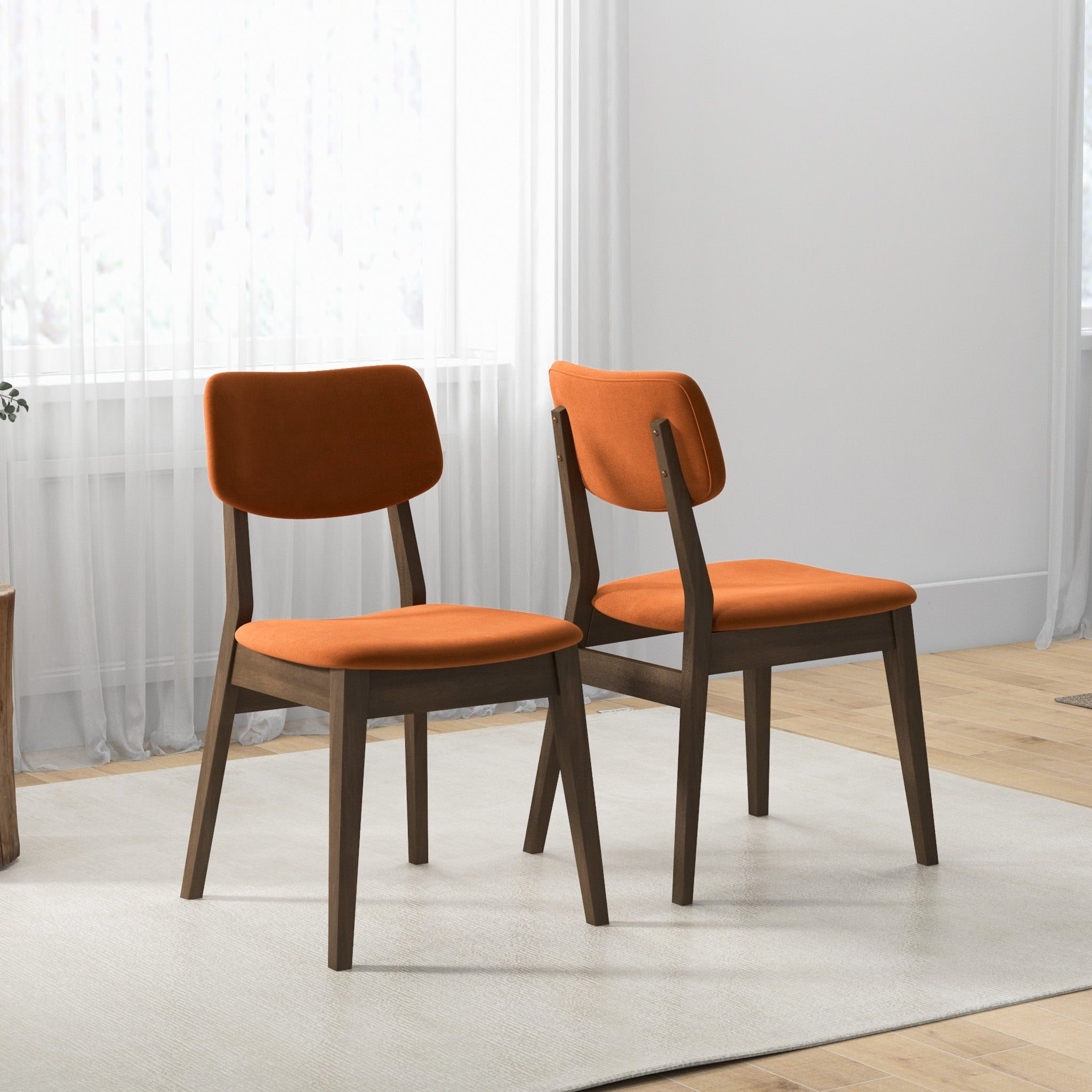 Ashcroft - Velvet Solid Back Side Chair (Set Of 2)