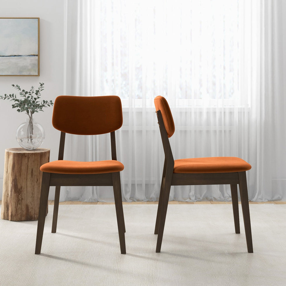 Ashcroft - Velvet Solid Back Side Chair (Set Of 2)