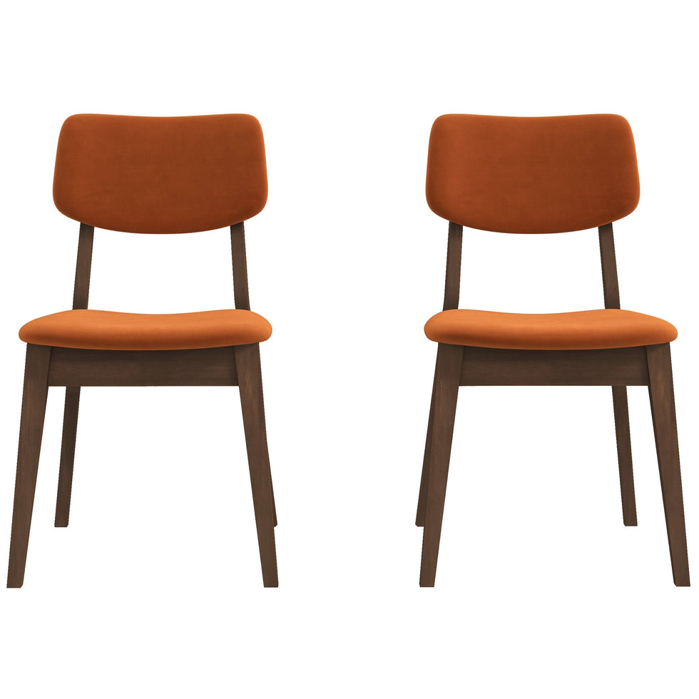 Ashcroft - Velvet Solid Back Side Chair (Set Of 2)