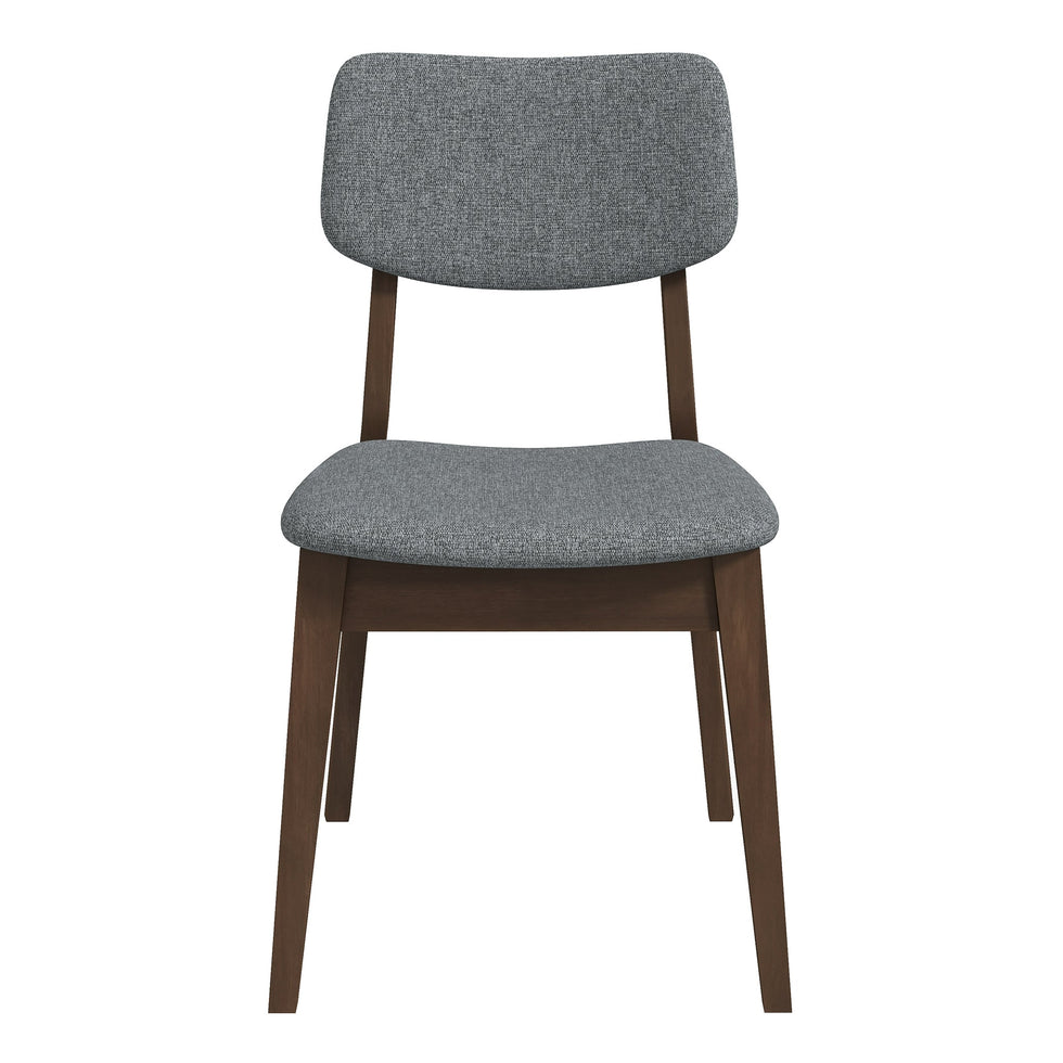 Ashcroft - Dark Gray Fabric Solid Back Side Chair (Set Of 2)