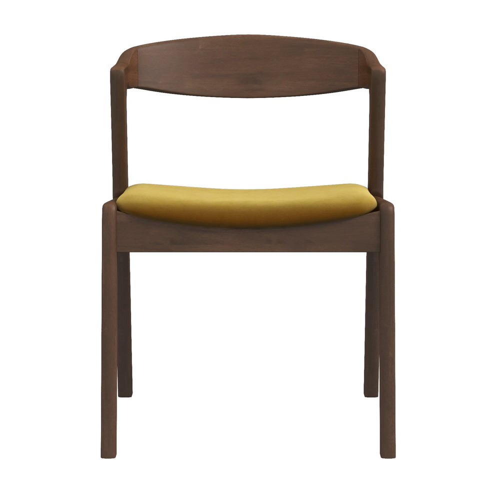 Ashcroft - Dakota Dark Yellow Velvet Dining Chair (Set Of 2)