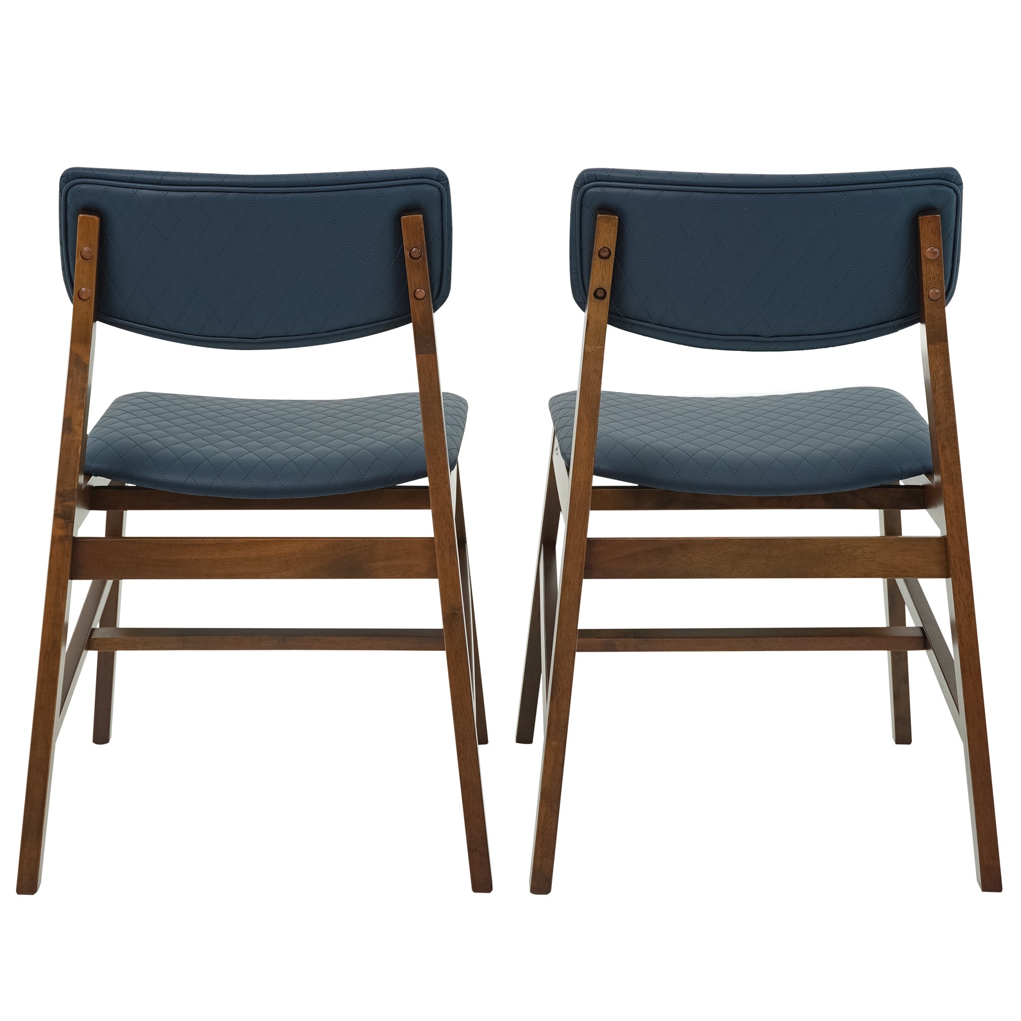 Ashcroft - Edgehill Dining Chair Set of 4 in Navy Blue Vegan Leather