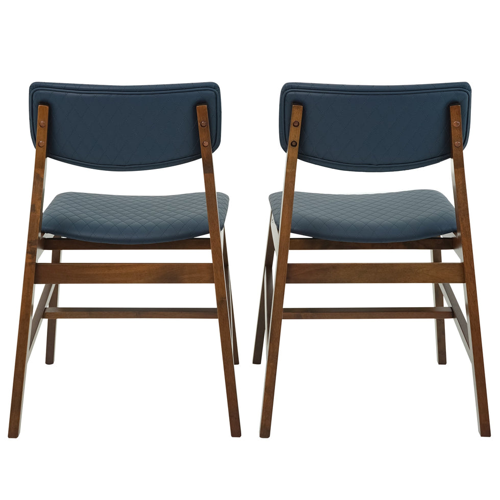 Ashcroft - Edgehill Dining Chair Set of 4 in Navy Blue Vegan Leather