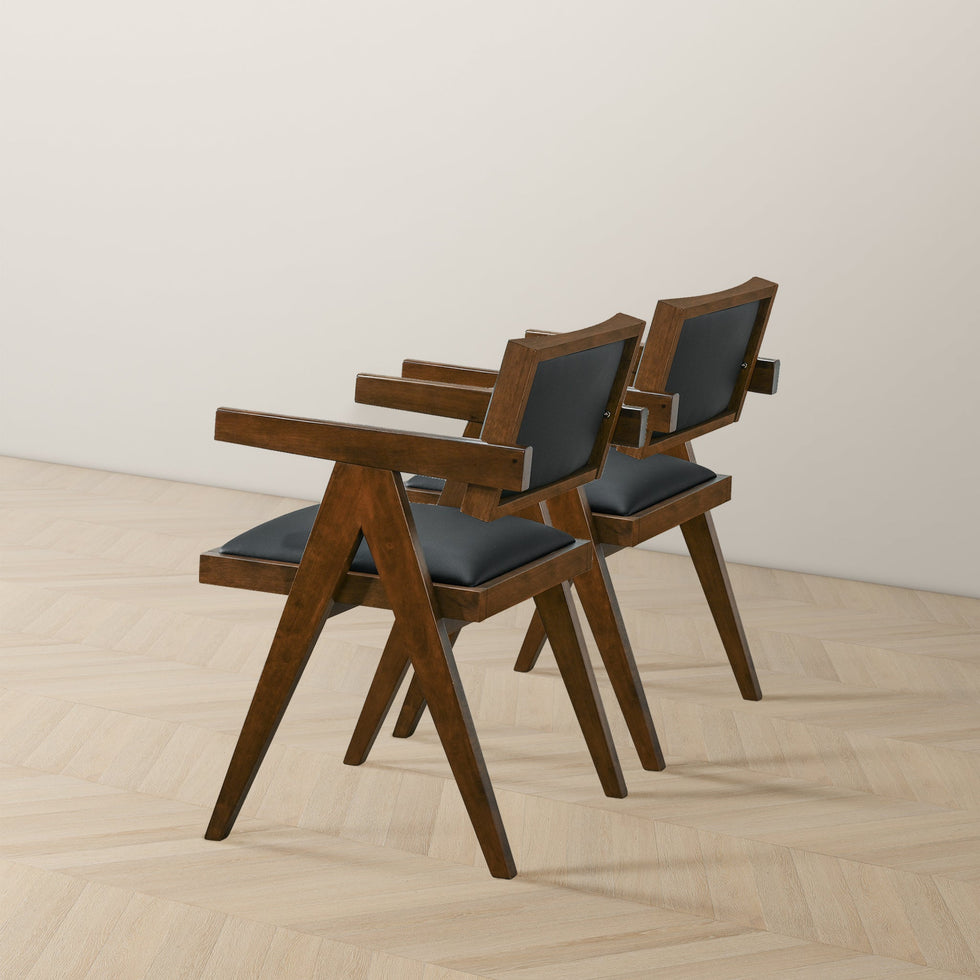Ashcroft - Athena Vegan Leather Dining Chair (Set Of 2) in Black