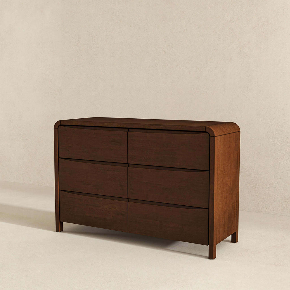 Ashcroft - Lionel Mid-Century Modern Solid Wood Dresser with 6 Drawers