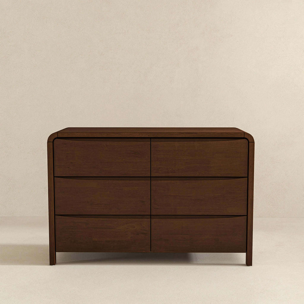 Ashcroft - Lionel Mid-Century Modern Solid Wood Dresser with 6 Drawers