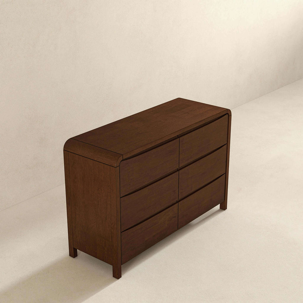 Ashcroft - Lionel Mid-Century Modern Solid Wood Dresser with 6 Drawers