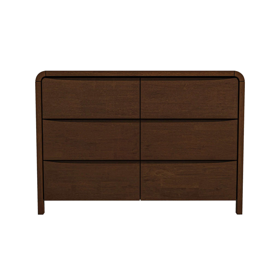 Ashcroft - Lionel Mid-Century Modern Solid Wood Dresser with 6 Drawers