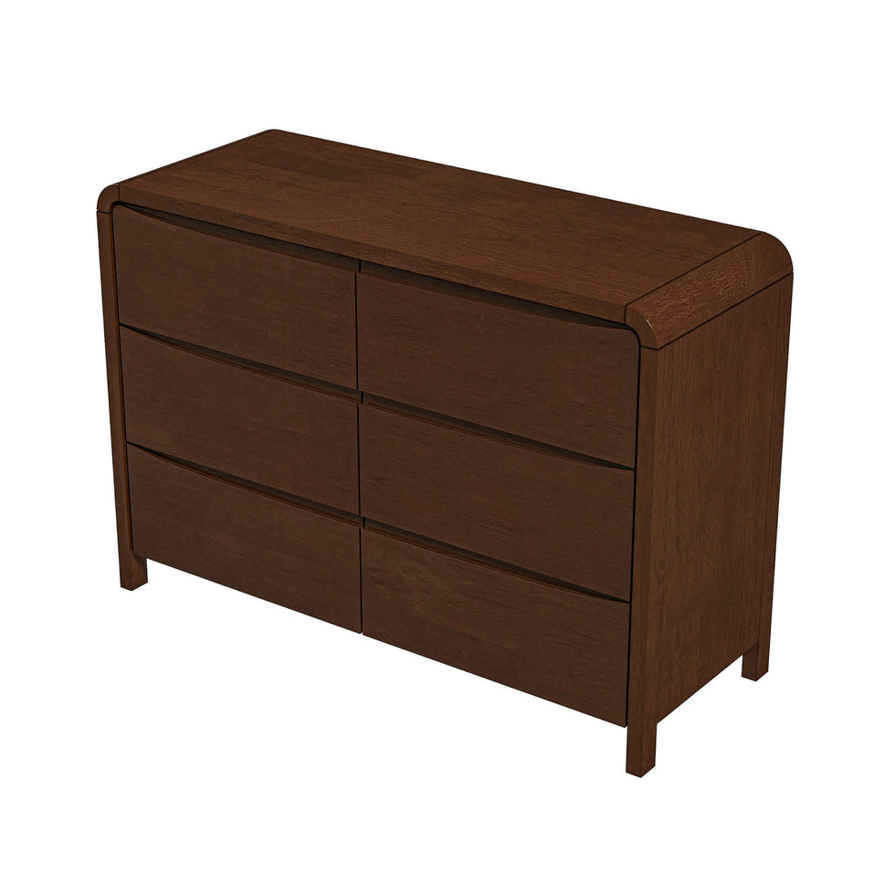 Ashcroft - Lionel Mid-Century Modern Solid Wood Dresser with 6 Drawers
